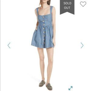 CAROLINA CHAMBRAY MINI DRESS IN BLUE